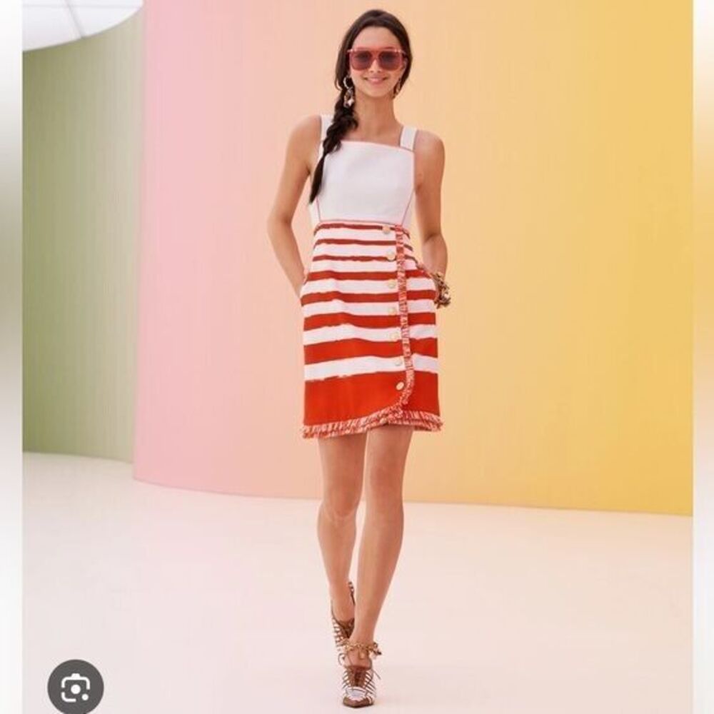 NWT. Zimmermann Postcard Boat Neck Mini Dress | Cotton, Zim Sz 0 / US Sz 4 red - Picture 3 of 11